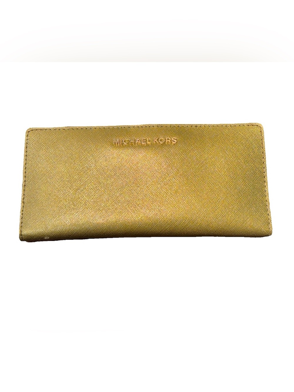 MICHAEL Michael Kors Wallet Slim Long Matte Gold Bi-Fold Snap Closure Jet Set